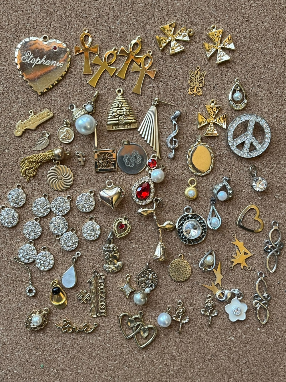 Mixed Gold and Silver Jewelry Charms - Assorted Women’s Pendants